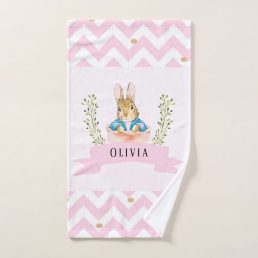 Fille Peter Rabbit Coutume rose (Serviette à main)