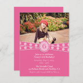 Fille Photo Invitation Anniversaire (Devant / Derrière)