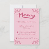 Fille Pink Script Minutieux Carte de routine du ma (Devant)