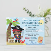 Fille Pirate Fête Invitations Anniversaire (Debout devant)