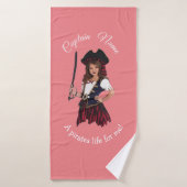 Fille Pirate Rose Amusante (Serviette de bain)