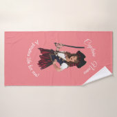 Fille Pirate Rose Amusante (Serviette de bain)