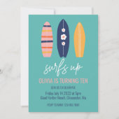 Fille Planche de Surf Surfs Up Invitation fête d'a (Devant)
