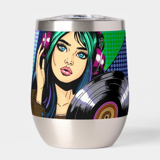 Fille Pop Art avec disque (Avant)