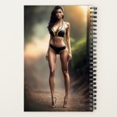 Fille portant en Carnet bikini noir (Verso)