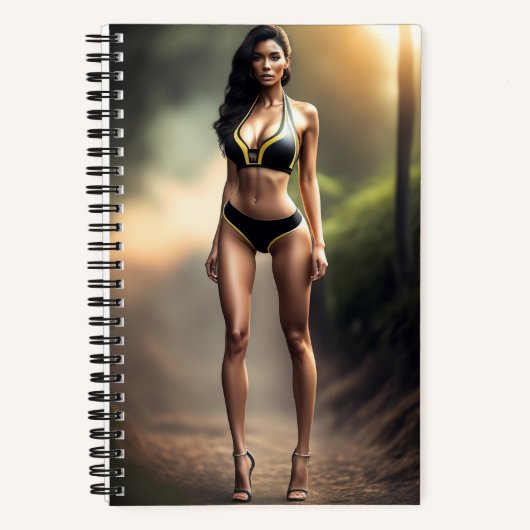Fille portant en Carnet bikini noir (Recto)
