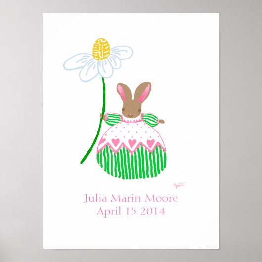 Fille poster d'anniversaire de Fifi Lapin (Devant)