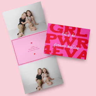 Fille Power Valentines Jour Avec Photos Triple Car