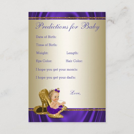 Fille Prédictions et cartes de conseil Baby shower (Devant)