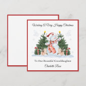 Fille première deuxième troisième carte de neige d (Devant / Derrière)