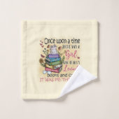 Fille qui aime les livres et les chats (Gant de toilette)