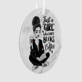 Fille qui aime Livres & Café Custom Black & White (devant)