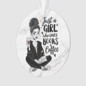 Fille qui aime Livres & Café Custom Black & White (devant)