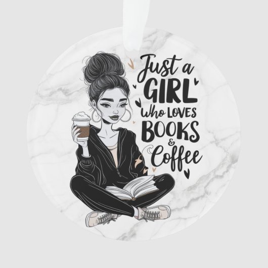 Fille qui aime Livres & Café Custom Black & White (devant)