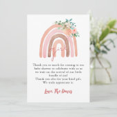 Fille Rainbow Baby, Boho Baby shower Carte de reme (Debout devant)