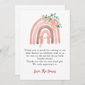 Fille Rainbow Baby, Boho Baby shower Carte de reme (Devant / Derrière)