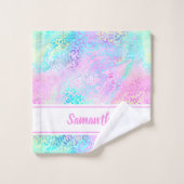 Fille Rainbow Shimmer Empreinte de léopard personn (Gant de toilette)