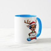 Fille Reindeer Christmas Mug (Devant droit)