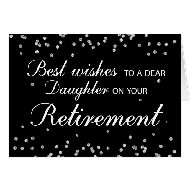 Fille, Retraite Félicitations Black+Silver (Devant horizontal)