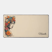 Fille Rétro avec des Fleurs dans les Cheveux (Recto)