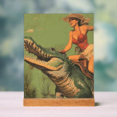 fille Riding Alligator (Neutre)