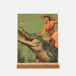fille Riding Alligator