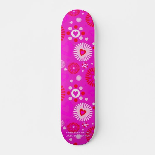 FILLE ROCK PRO SKATEBOARD - ROSE CHAUD FUCHSIA - H (Devant)