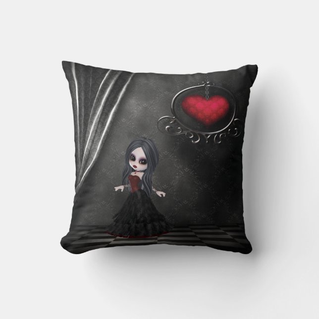 Fille Romance gothique de Goth et coussin (Recto)
