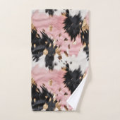Fille Rose Black Gold Cowgirl Cowhide (Serviette à main)