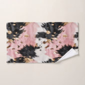 Fille Rose Black Gold Cowgirl Cowhide (Serviette à main)