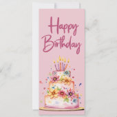 Fille rose colorée Bonne carte d'appartement d'ann (Devant)