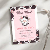 Fille rose de la vache Sainte Invitation d'anniver