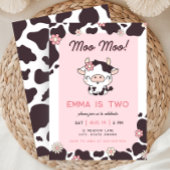 Fille rose de la vache Sainte Invitation d'anniver