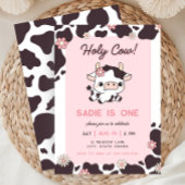Fille rose de la vache Sainte Invitation d'anniver