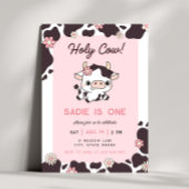 Fille rose de la vache Sainte Invitation d'anniver