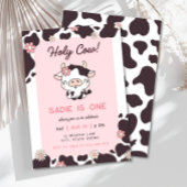 Fille rose de la vache Sainte Invitation d'anniver