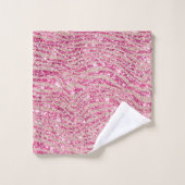 Fille rose et Parties scintillant rousse Zebra (Gant de toilette)