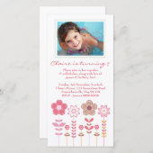 Fille rose Fille Anniversaire Carte photo Modèle (Devant / Derrière)