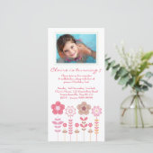 Fille rose Fille Anniversaire Carte photo Modèle (Debout devant)