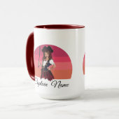 Fille rose Pirate Mug (Devant gauche)