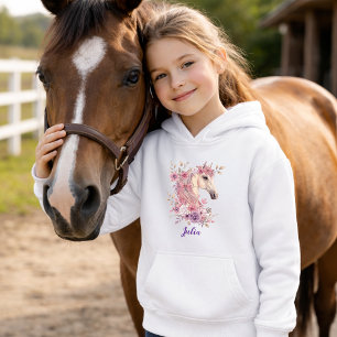 Fille Rose Violet Mignon Cheval Personnalisé