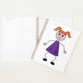 Fille rousse en robe violette dessinée en bâtonnet (Devant avec enveloppe)