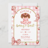 Fille Ruban Rose invitation fraise baie douce (Devant)