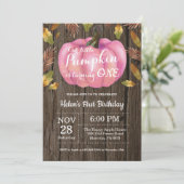 Fille rustique Invitation de premier anniversaire  (Debout devant)