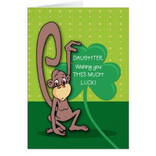Fille, Saint Patrick's Day Monkey avec Shamrock