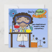 Fille Science Invitation de fête d'anniversaire (Devant)