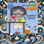 Fille Science Invitation de fête d'anniversaire<br><div class="desc">Une fille du laboratoire scientifique entourée de tubes d'essai, de béchers et de zones que vous pouvez customiser avant de commander des invitations à des fêtes d'anniversaire colorées sur le thème scientifique ! Si votre enfant aime la science et veut une fête d'anniversaire de scientifique fou, vous aimerez nos invitations...</div>