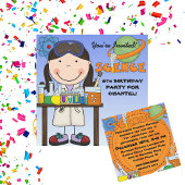 Fille Science Invitation de fête d'anniversaire