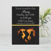 Fille silhouette invitation de feu avec feuille d' (Debout devant)