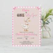 Fille Silly Goose 1er invitation de premier annive (Debout devant)